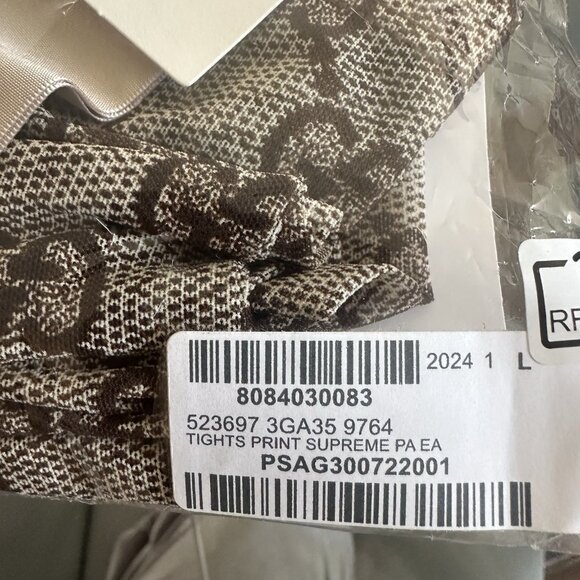 NEW Gucci Tights Brown GG Print Supreme Size L - Picture 9 of 9